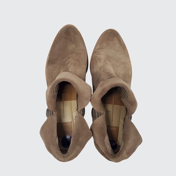 Dolce Vita Suede Ankle Booties Taupe 8.5 M Womens Casual Chic - Picture 8 of 11